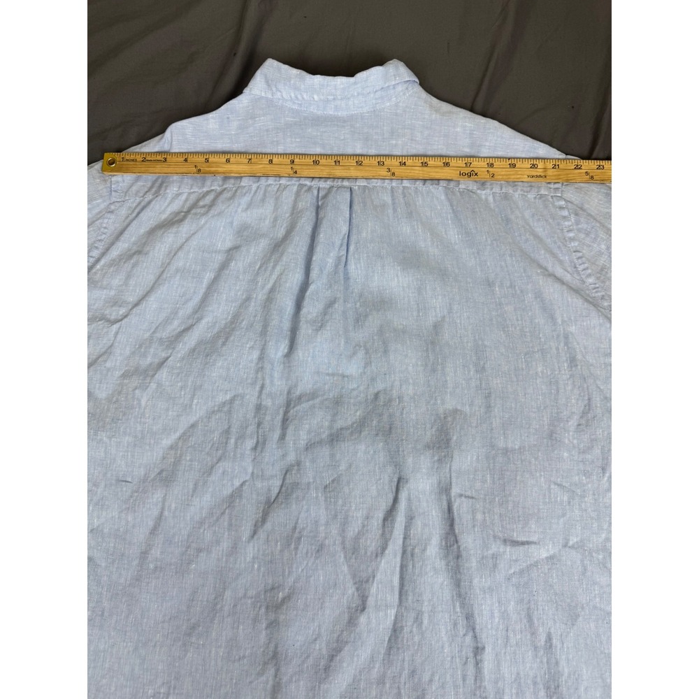 Brooks Brothers Baird McNutt Irish Linen Short Sleeve Shirt Blue 3XL Casual - Picture 5 of 15